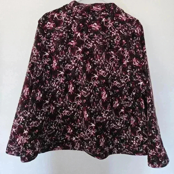 Cj Banks Maroon, Gray & Pink Long Sleeve Jacket Women Size 2X - Picture 6 of 12